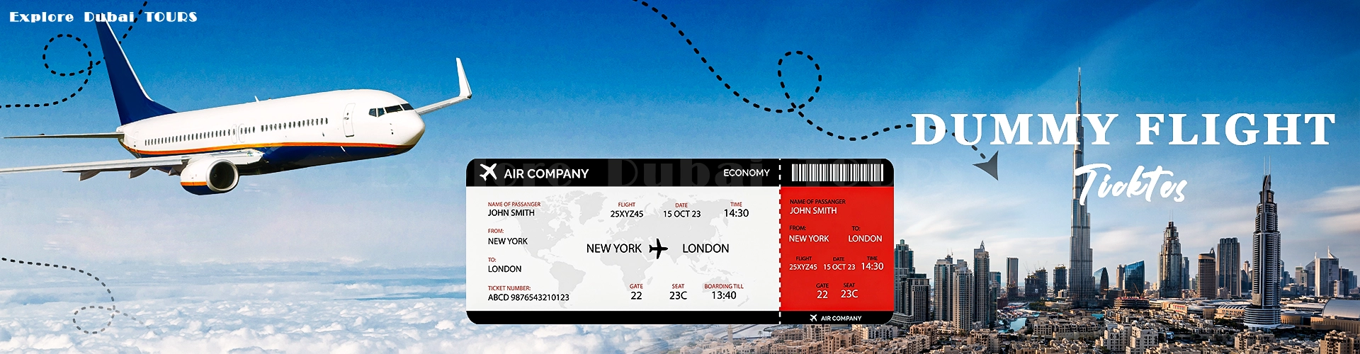 dummy flight tickets